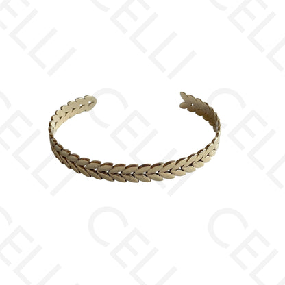 Bracelete de Aço - formato trigo