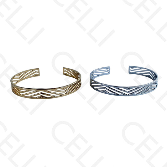 Steel Bracelet - zig-zag perforated