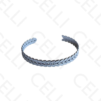 Bracelete de Aço - formato trigo