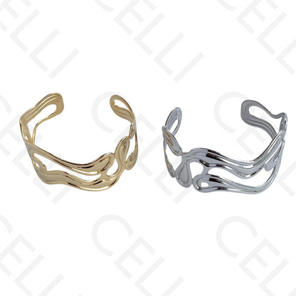 Bracelete de Aço - ondulado duplo