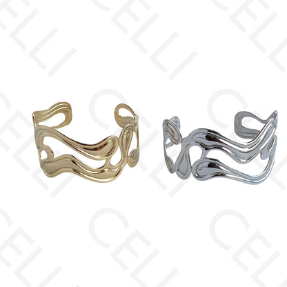 Bracelete de Aço - ondulado duplo