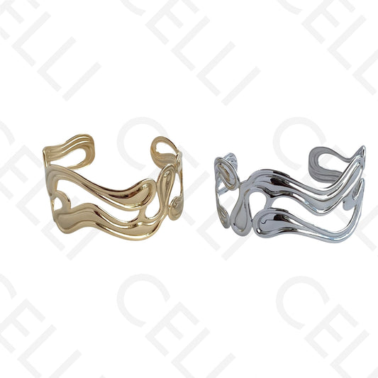 Bracelete de Aço - ondulado duplo