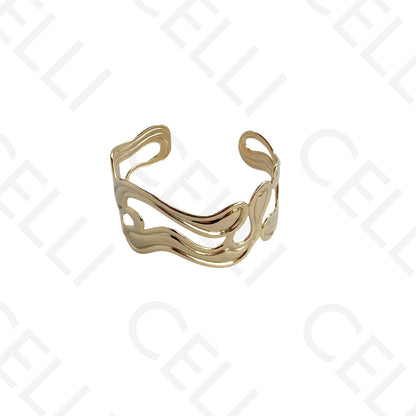 Bracelete de Aço - ondulado duplo