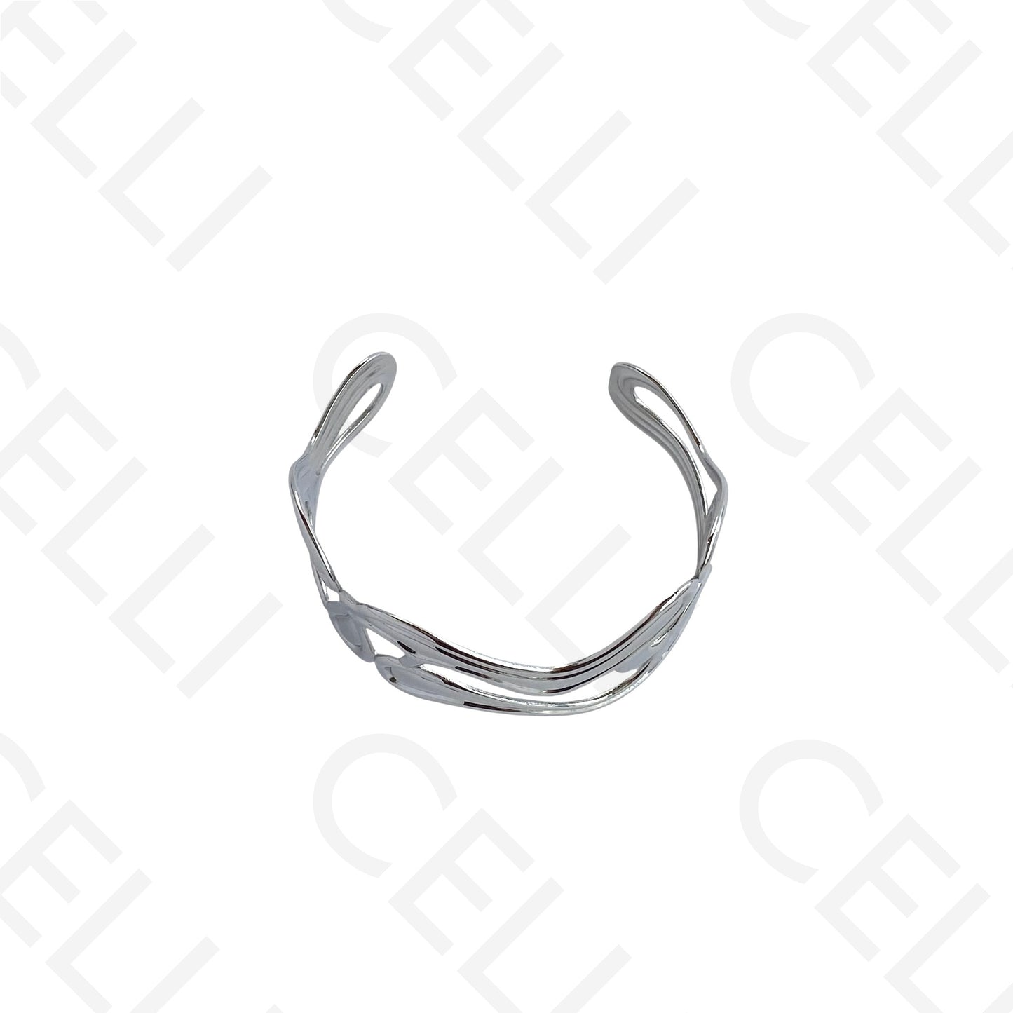 Bracelete de Aço - ondulado duplo