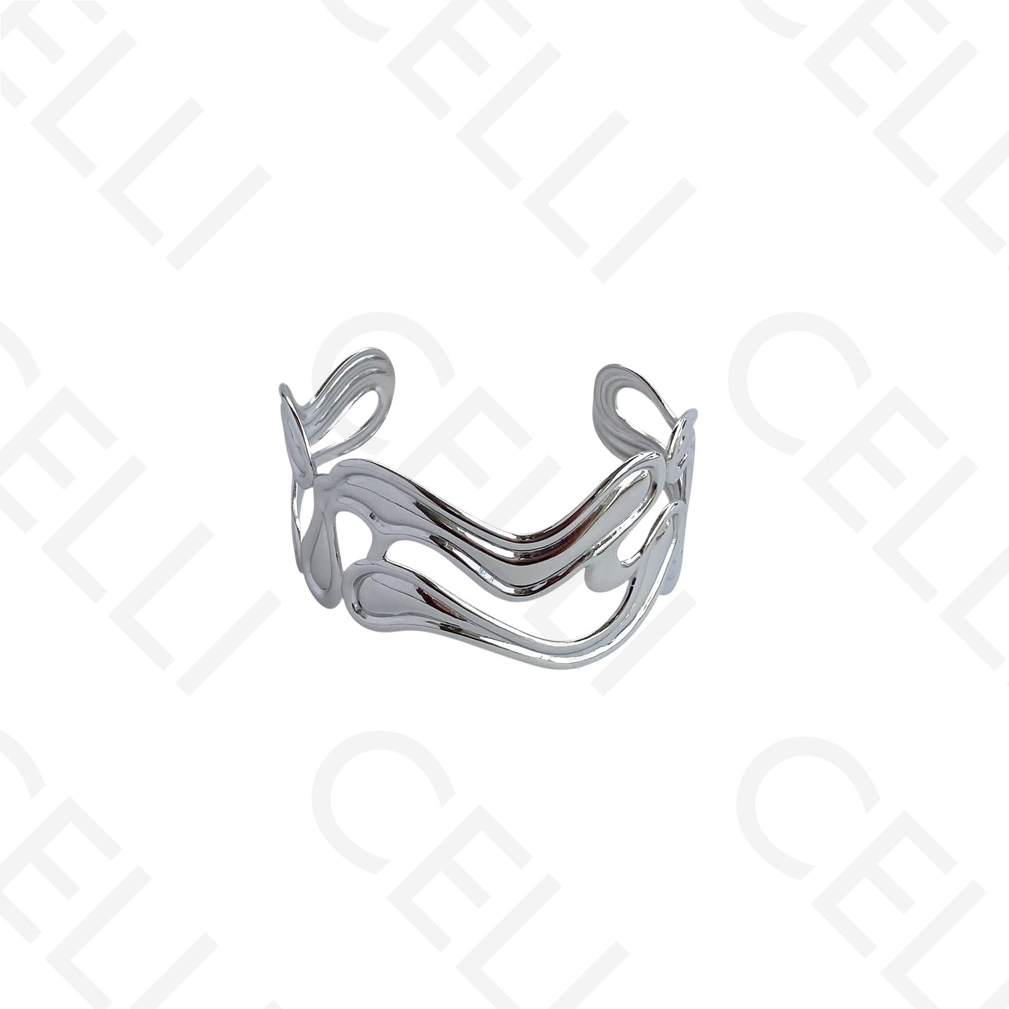 Bracelete de Aço - ondulado duplo