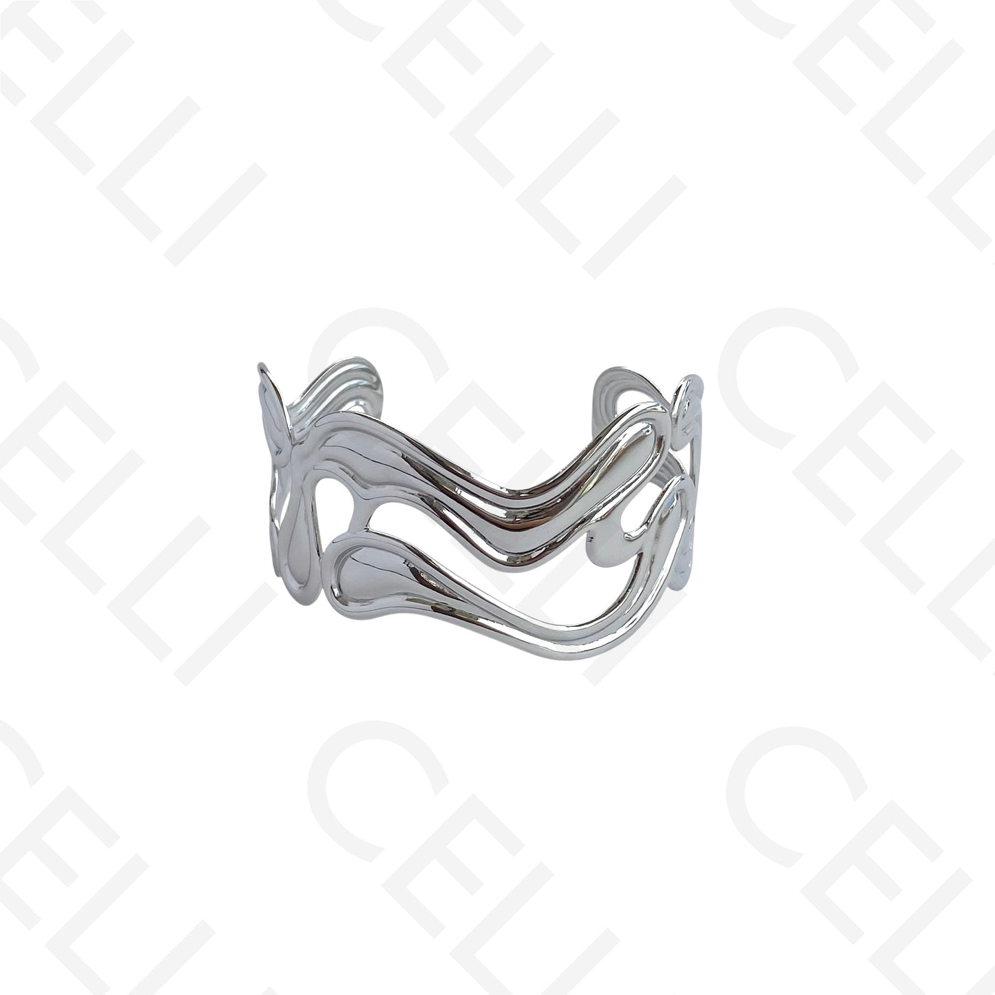 Bracelete de Aço - ondulado duplo