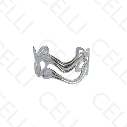 Bracelete de Aço - ondulado duplo