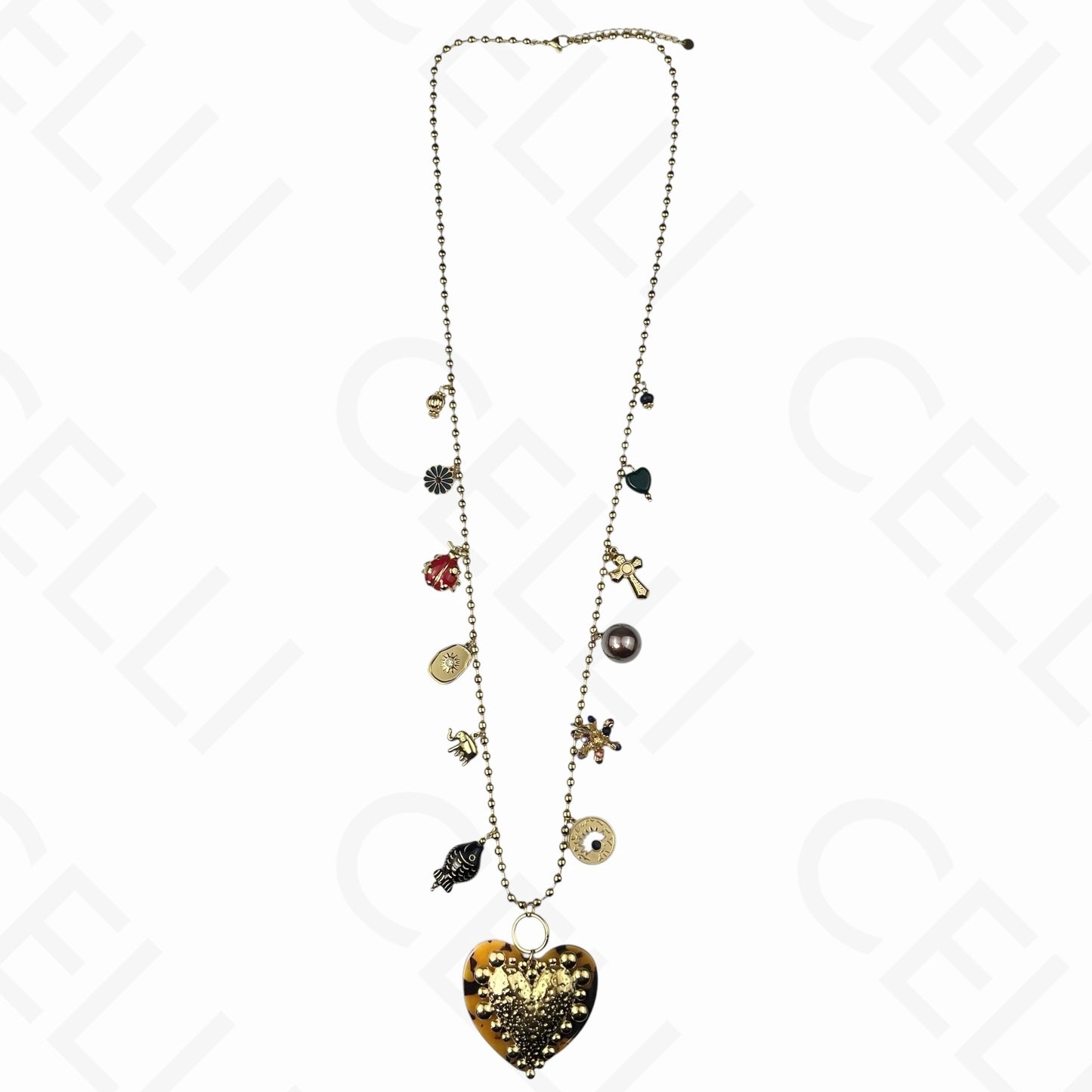 Colar de aço - multi pendentes corrente bolas