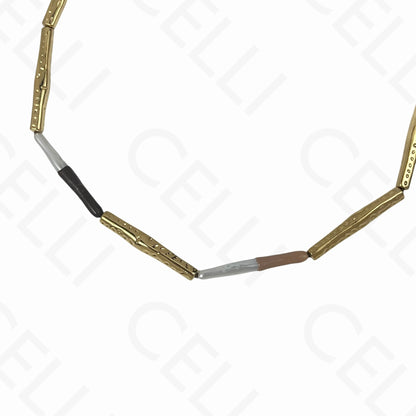 钢制项链 - 长珐琅珍珠（3种颜色）