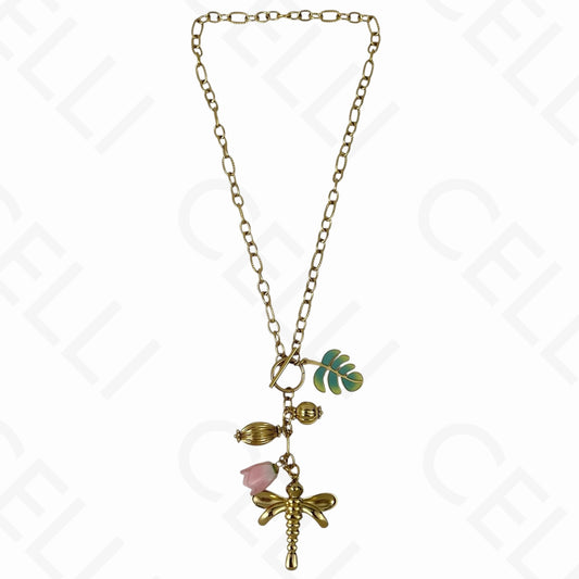 Collar de acero - libélula