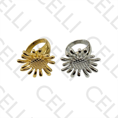 钢制戒指 - 花朵