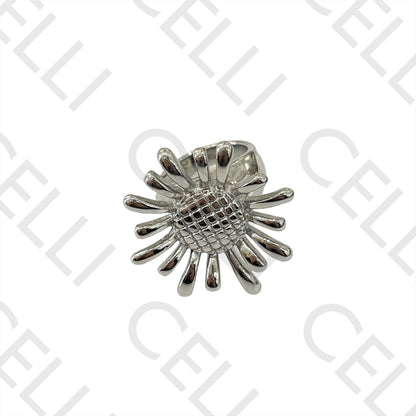 钢制戒指 - 花朵