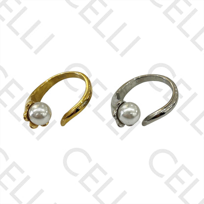 Steel Ring with Pearl