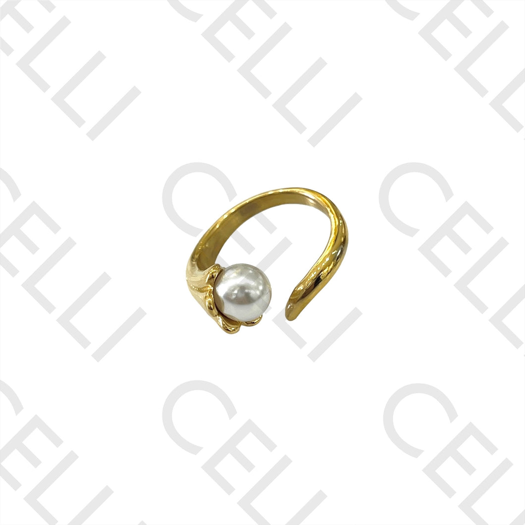 Anillo de Acero con Perla