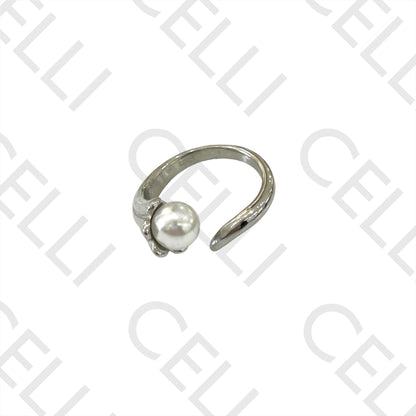 Steel Ring with Pearl