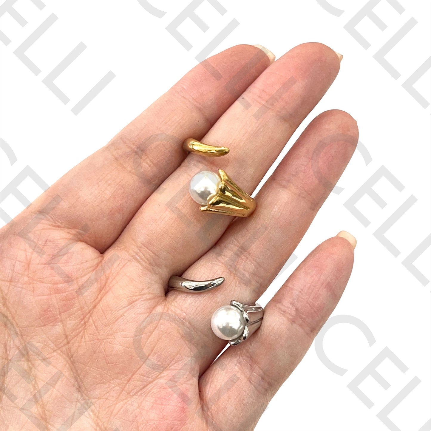 Steel Ring with Pearl