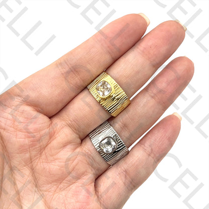 Anillo Acero - Cuadrado Brillante