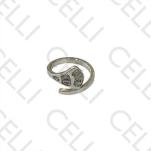 Cargar imagen en el visor de la galería, Anillo de acero - concha con diamantes
