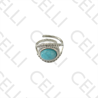 Steel Ring - with natural stone