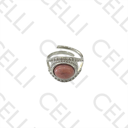 Steel Ring - with natural stone