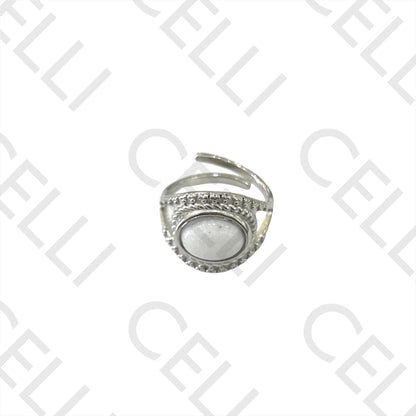 Steel Ring - with natural stone