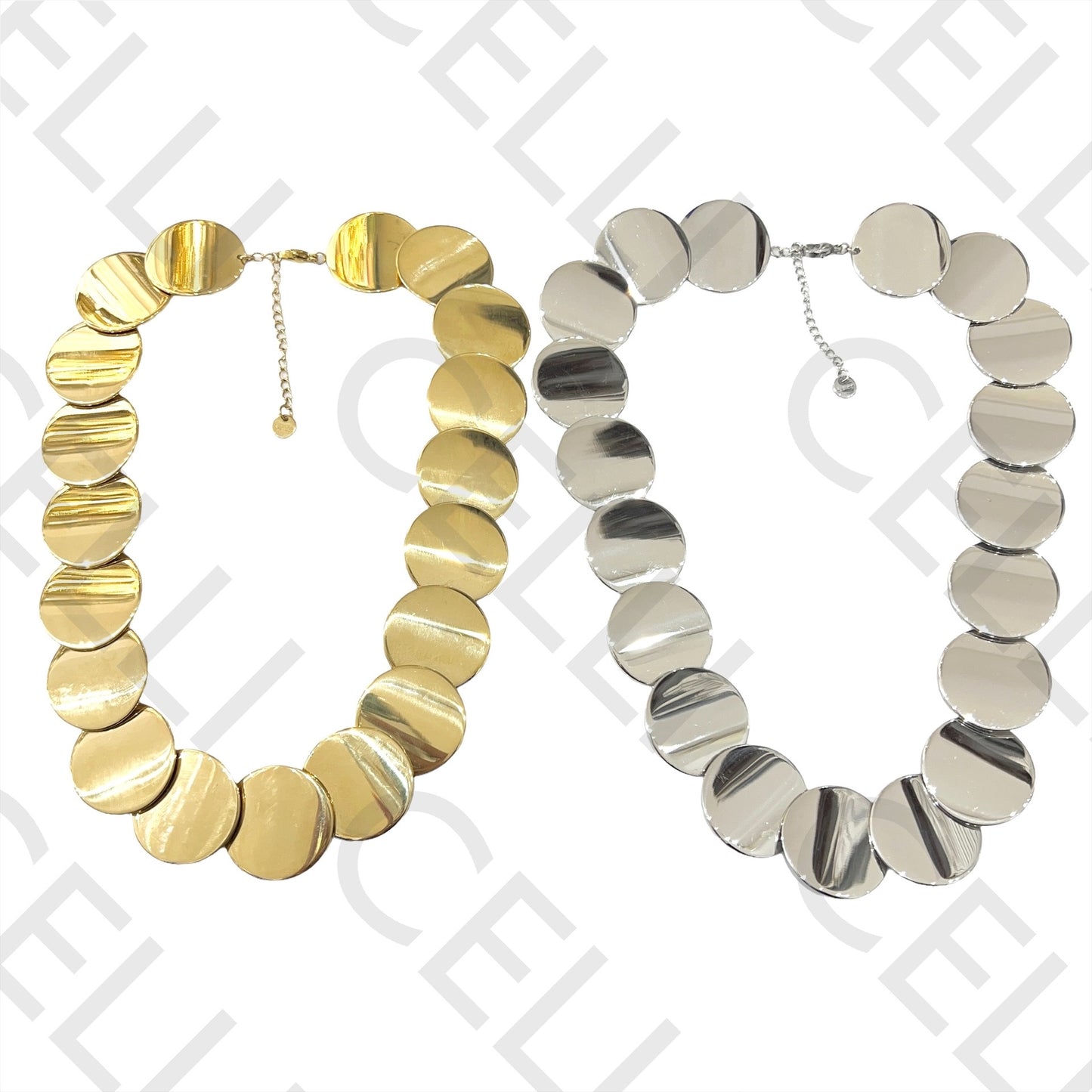 不锈钢项链 - 圆形圆盘