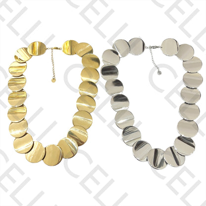 不锈钢项链 - 圆形圆盘