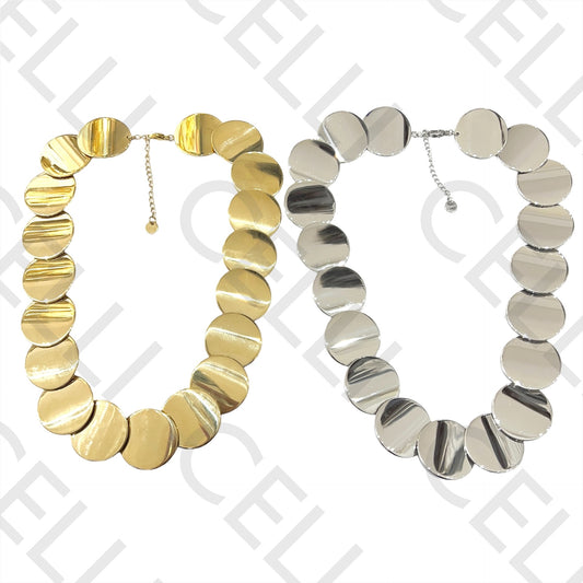 不锈钢项链 - 圆形圆盘