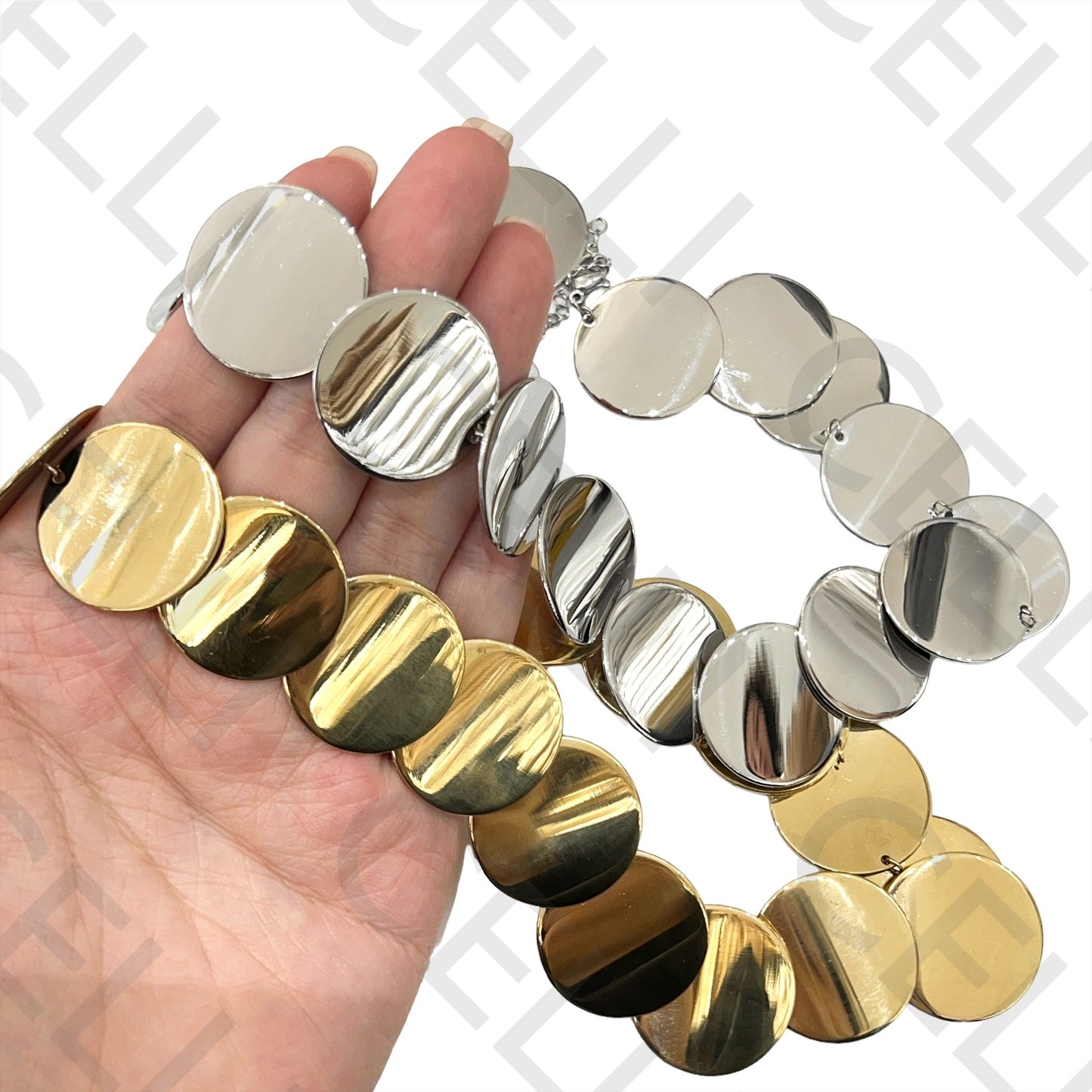 不锈钢项链 - 圆形圆盘