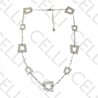 Collar/Pulsera de Acero - Cuadrado Martillado