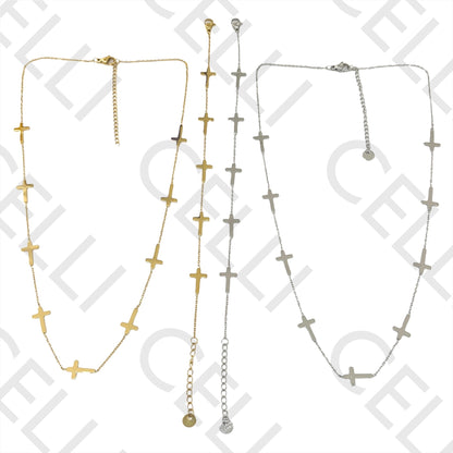 不锈钢项链/手链 - 十字间隔