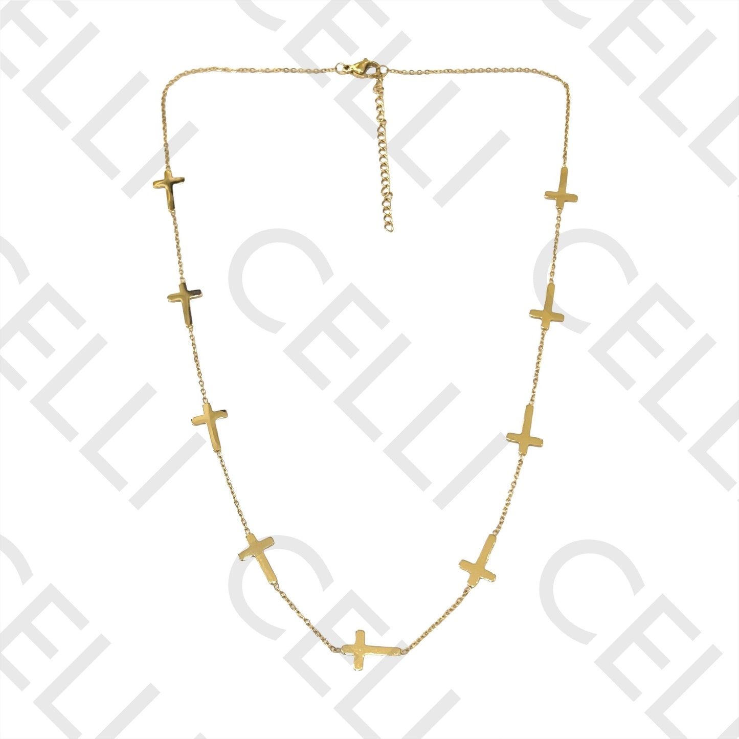 不锈钢项链/手链 - 十字间隔