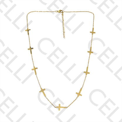 不锈钢项链/手链 - 十字间隔