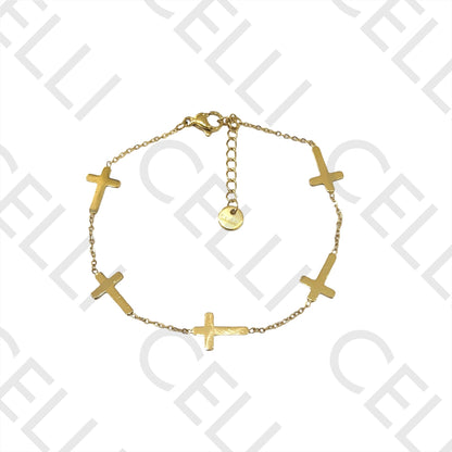 不锈钢项链/手链 - 十字间隔