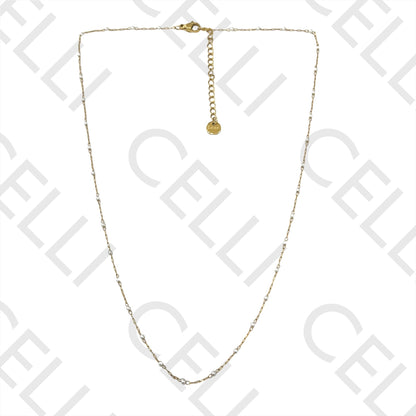 不锈钢项链/手链 - 细珍珠