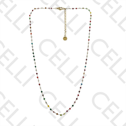 Collar / Pulsera de acero - cristales facetados