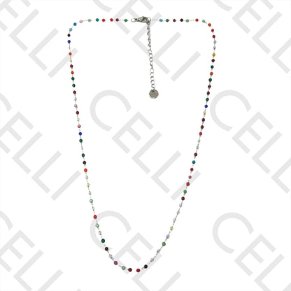 Collar / Pulsera de acero - cristales facetados