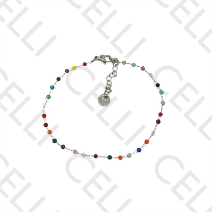 Collar / Pulsera de acero - cristales facetados