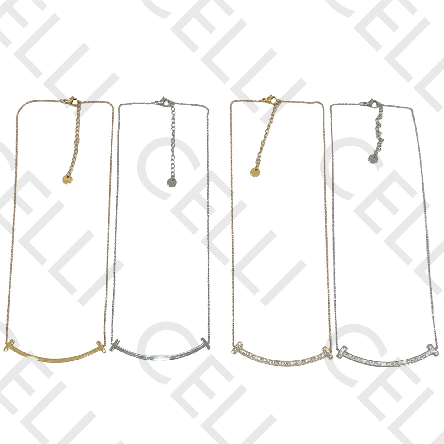 不锈钢项链 - 笑脸