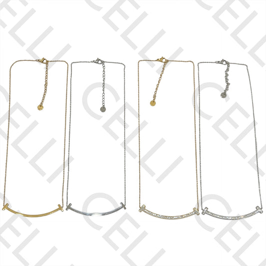 不锈钢项链 - 笑脸