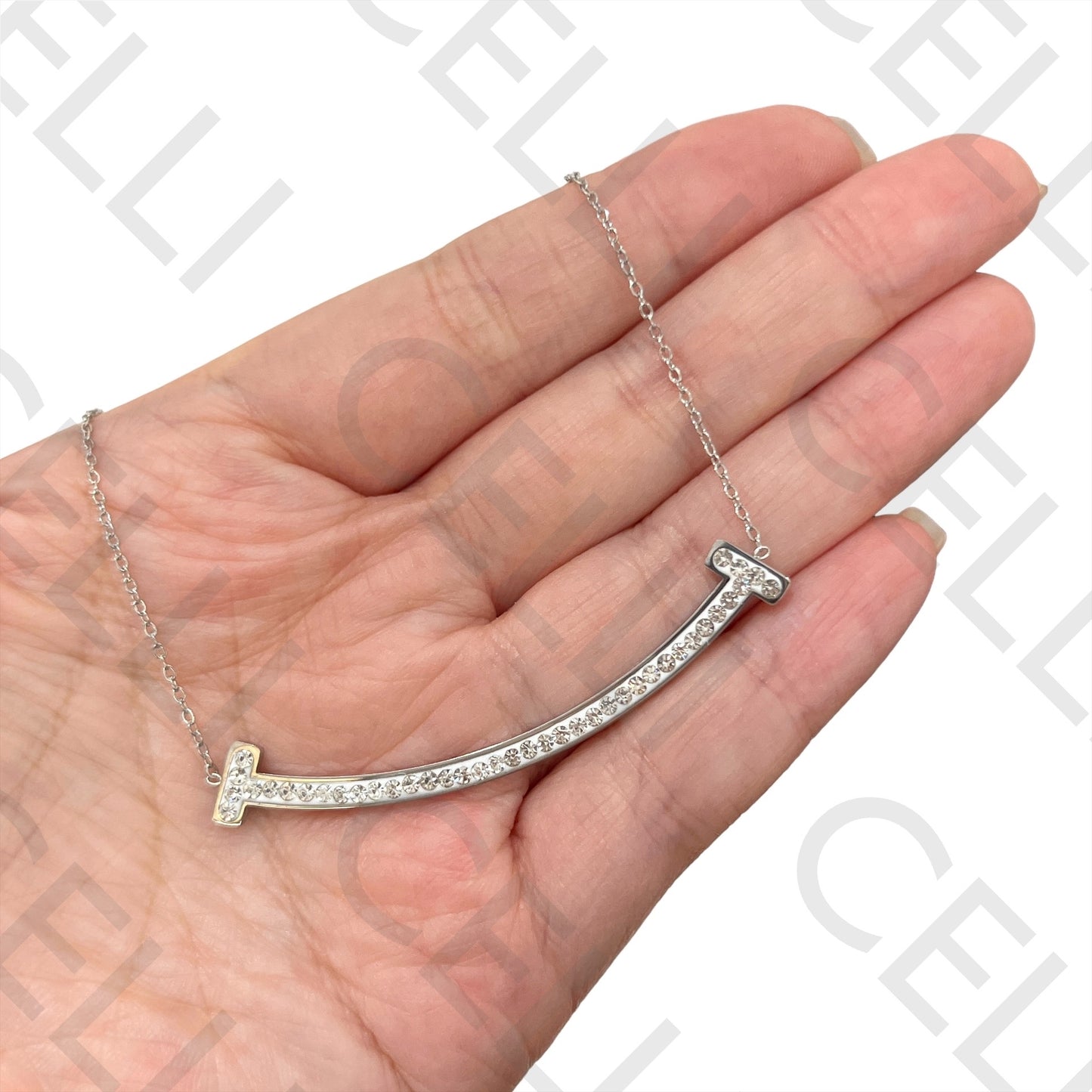 不锈钢项链 - 笑脸