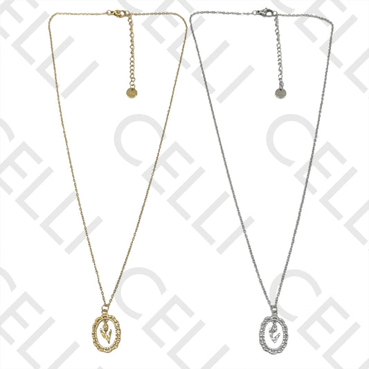 不锈钢项链 - 花朵