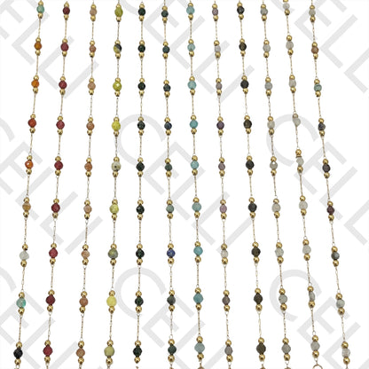 不锈钢项链/手链 - 天然宝石（焊接环）