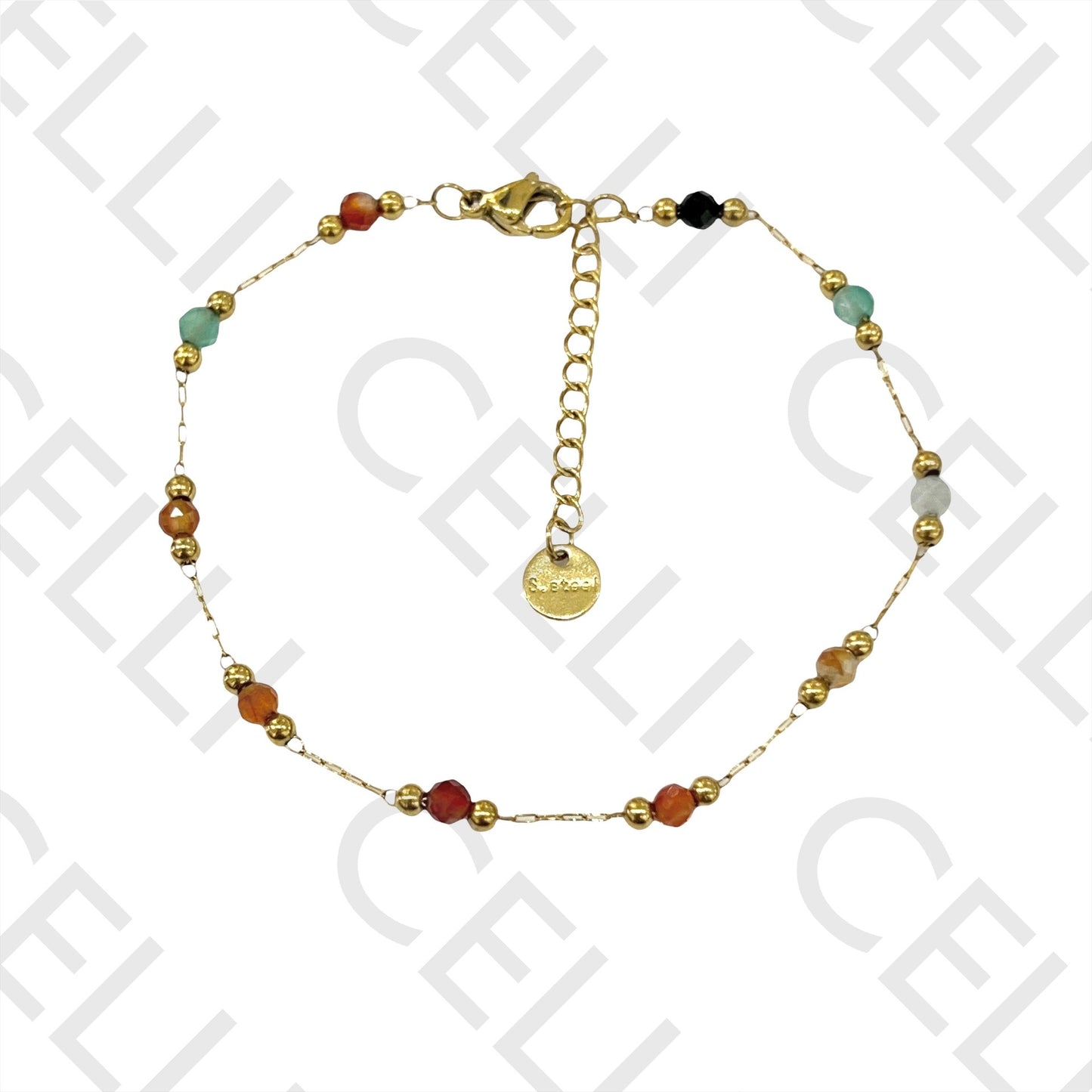 不锈钢项链/手链 - 天然宝石（焊接环）