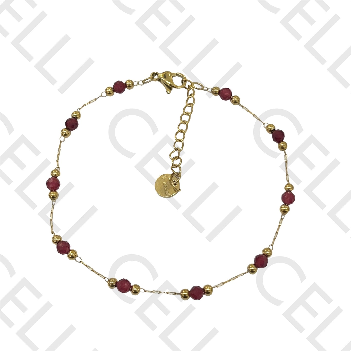 不锈钢项链/手链 - 天然宝石（焊接环）