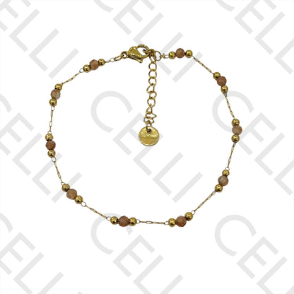 不锈钢项链/手链 - 天然宝石（焊接环）