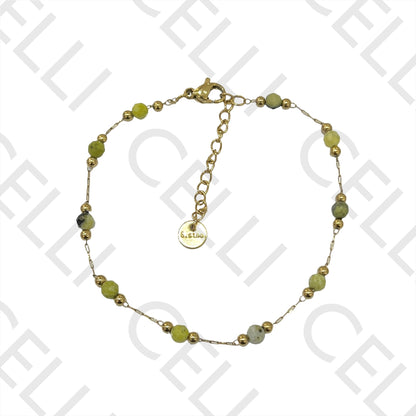 不锈钢项链/手链 - 天然宝石（焊接环）