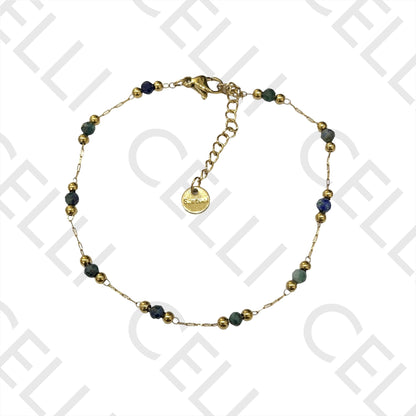 不锈钢项链/手链 - 天然宝石（焊接环）