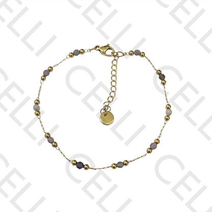 不锈钢项链/手链 - 天然宝石（焊接环）