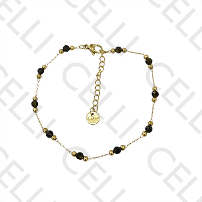 不锈钢项链/手链 - 天然宝石（焊接环）